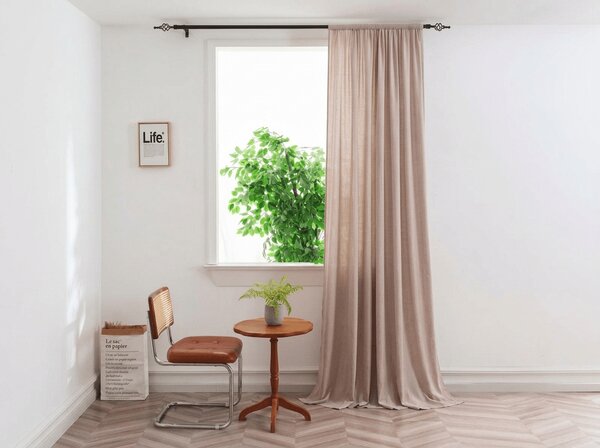 Zavjesa TAVIO 140x250 cm, svijetlo bež Sistem za vješanje: Metalni prstenovi