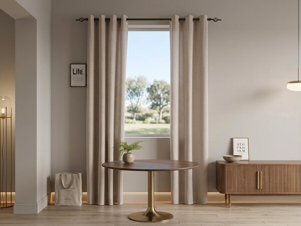 Zavjesa TAVIO 140x250 cm, svijetlo bež Sistem za vješanje: Metalni prstenovi