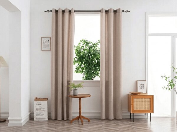 Zavjesa TAVIO 140x250 cm, svijetlo bež Sistem za vješanje: Metalni prstenovi