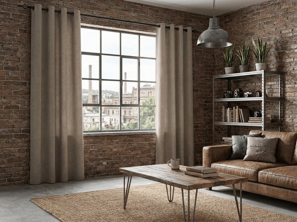 Zavjesa TAVIO 140x250 cm, svijetlo bež Sistem za vješanje: Metalni prstenovi