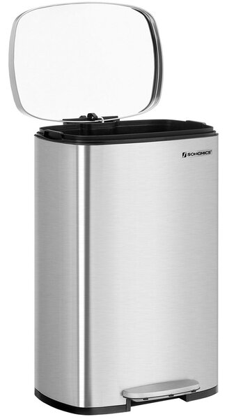 Kanta za smeće TIDY s tihim zatvaranjem, 50 l, srebrna SongmicsHome