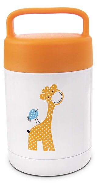 Bijela/narančasta dječja termosica 480 ml Žirafa – Orion