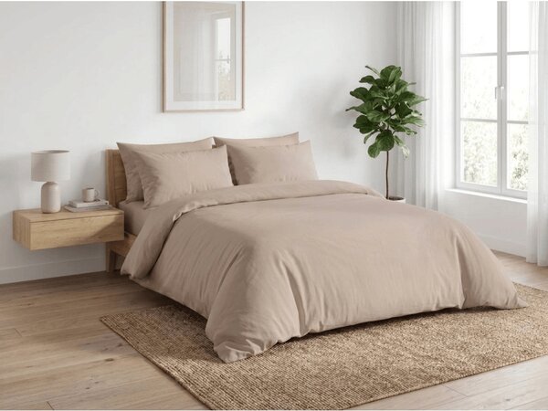 Krepposteljina TAUPEXA bež-siva Dimenzije posteljine: 70 x 90 cm | 140 x 220 cm