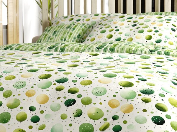 Kreš posteljina GREEN TREES POLY zelena Dimenzije posteljine: 70 x 90 cm | 140 x 200 cm