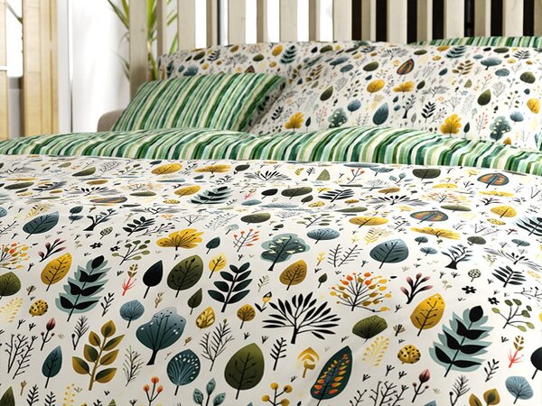 Krepposteljina TREEVELLA POLY zelena Dimenzije posteljine: 70 x 90 cm | 140 x 200 cm