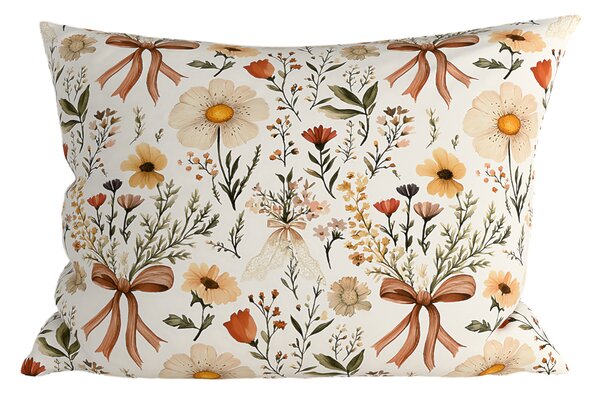 Poliestersko-pamučna jastučnica FLORAL RIBBON POLY 70x90 cm, krem boje