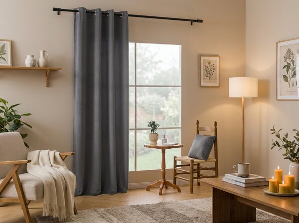 Zavjesa za zamračivanje DREAM VELVET 140x250 cm, tamnosiva Sistem za vješanje: Metalni prstenovi