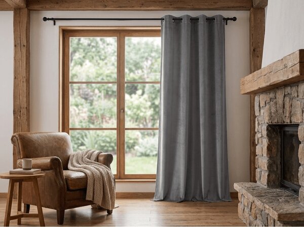 Zavjesa za zamračivanje DREAM VELVET 140x250 cm, tamnosiva Sistem za vješanje: Metalni prstenovi