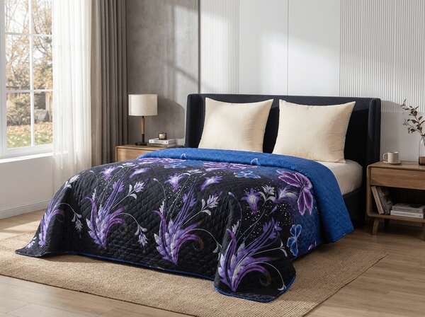 Prekrivač za krevet VIOLET BUTTERFLY, tamno plavi Dimenzije: 170 x 210 cm