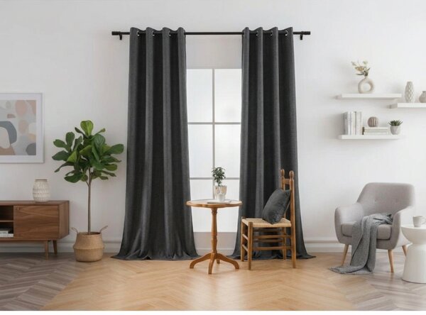 Zavjesa za zamračivanje DREAM VELVET 140x250 cm, tamnosiva Sistem za vješanje: Metalni prstenovi