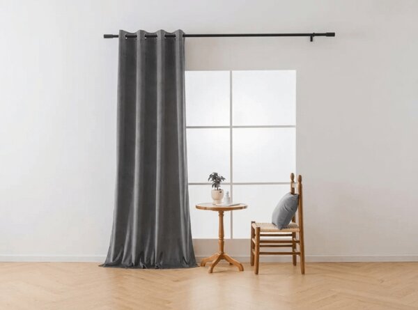 Zavjesa za zamračivanje DREAM VELVET 140x250 cm, tamnosiva Sistem za vješanje: Metalni prstenovi