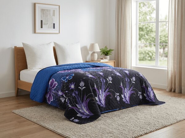 Prekrivač za krevet VIOLET BUTTERFLY, tamno plavi Dimenzije: 170 x 210 cm