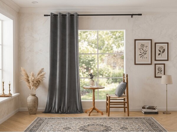 Zavjesa za zamračivanje DREAM VELVET 140x250 cm, tamnosiva Sistem za vješanje: Metalni prstenovi