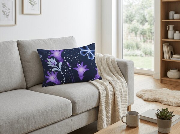 Jastučnica od mikrovlakana VIOLET BUTTERFLY 50x70 cm, tamno plava
