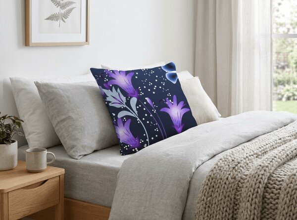 Jastučnica od mikrovlakana VIOLET BUTTERFLY 45x45 cm, tamno plava