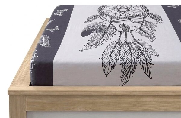 Napeta plahta od mikrovlakana TIRSO sivo-bijela 90x200 cm