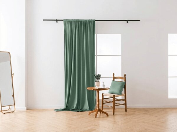 Zatemnjena zavjesa DREAM VELVET 140x250 cm, žalfijasto zelena Sistem za vješanje: Metalni prstenovi