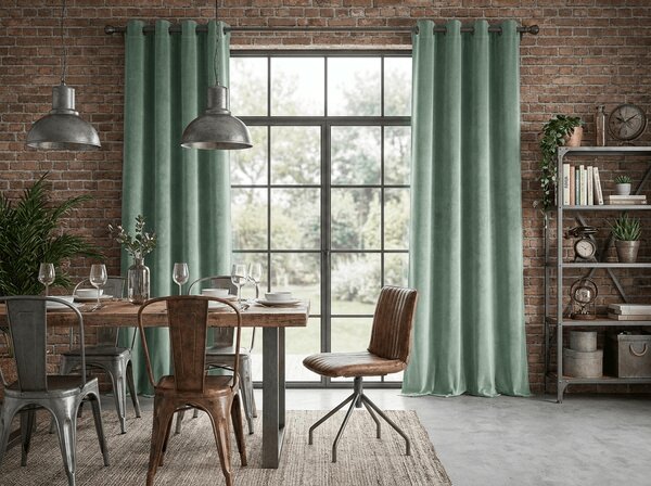Zatemnjena zavjesa DREAM VELVET 140x250 cm, žalfijasto zelena Sistem za vješanje: Metalni prstenovi