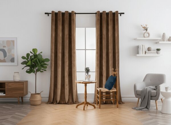 Zatemňovací závěs DREAM VELVET 140x230 cm, skořicově hnědý Sistem za vješanje: Metalni prstenovi