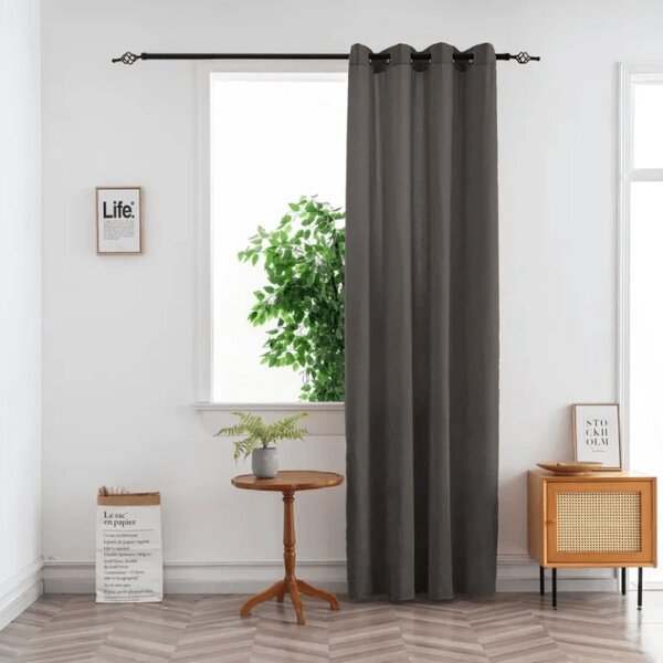 Zavjesa TAVIO 140x250 cm, sivkasto smeđa Sistem za vješanje: Metalni prstenovi