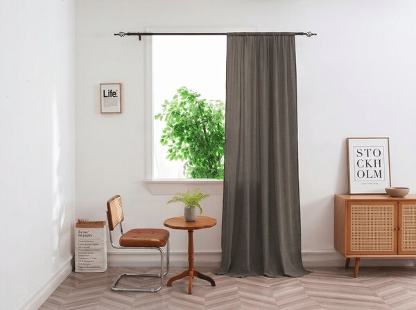 Zavjesa TAVIO 140x250 cm, sivkasto smeđa Sistem za vješanje: Metalni prstenovi