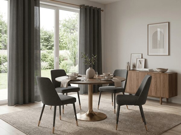 Zavjesa TAVIO 140x250 cm, sivkasto smeđa Sistem za vješanje: Metalni prstenovi
