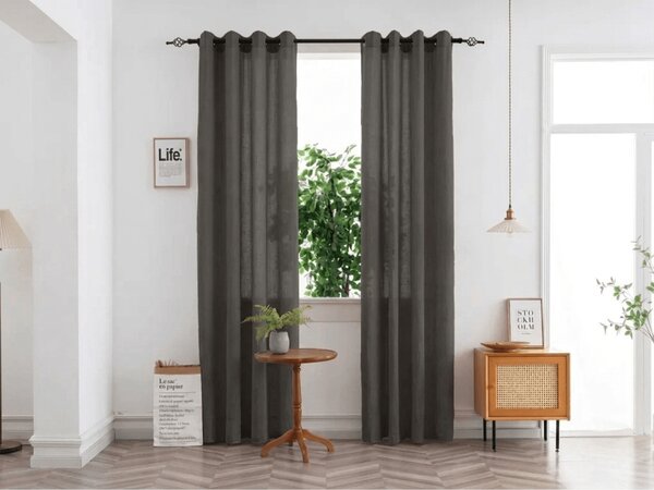 Zavjesa TAVIO 140x250 cm, sivkasto smeđa Sistem za vješanje: Metalni prstenovi