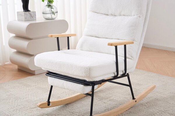 Stolica za ljuljanje nosivost do 160 kg, 97 × 67 × 100 cm, bijela | VASHOME