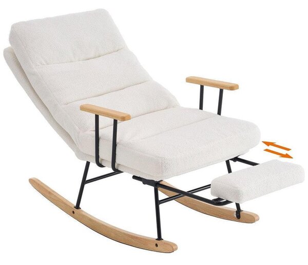 Stolica za ljuljanje nosivost do 160 kg, 97 × 67 × 100 cm, bijela | VASHOME