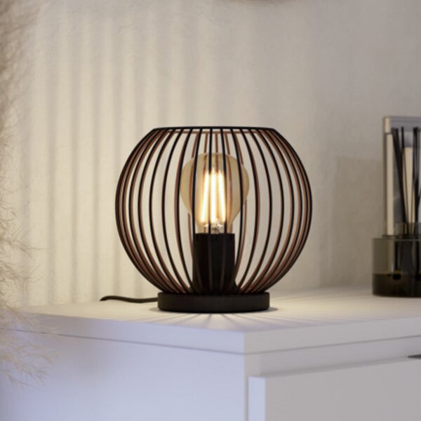 EGLO Stolna lampa ALMANZORA, visina 19 cm, crna, E27, Crno, Dnevni boravak/blagovaonica, Metal, Metak