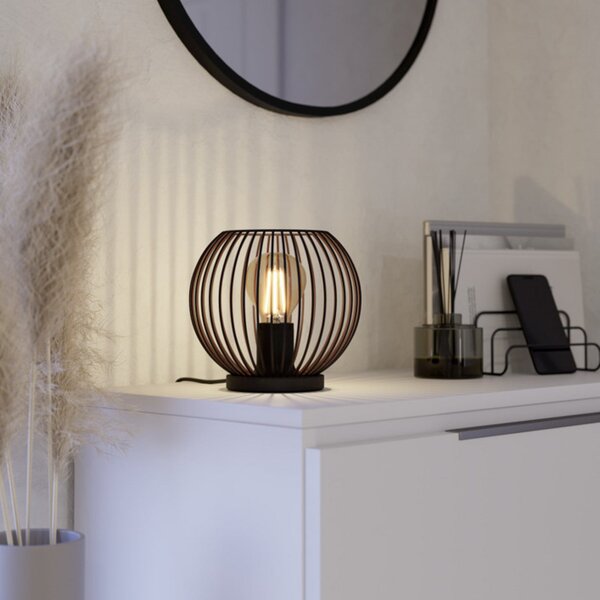 EGLO Stolna lampa ALMANZORA, visina 19 cm, crna, E27, Crno, Dnevni boravak/blagovaonica, Metal, Metak