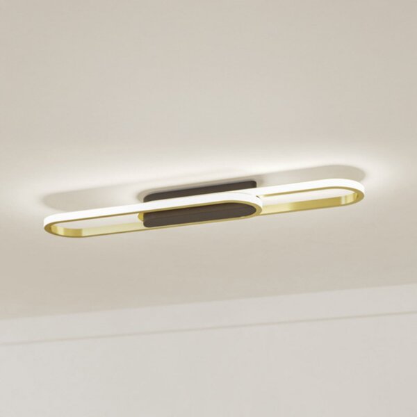 EGLO CONIVARENA LED stropna svjetiljka, crna/mesing, 69 cm, CCT, Crno, Dnevni boravak/blagovaonica, Metal
