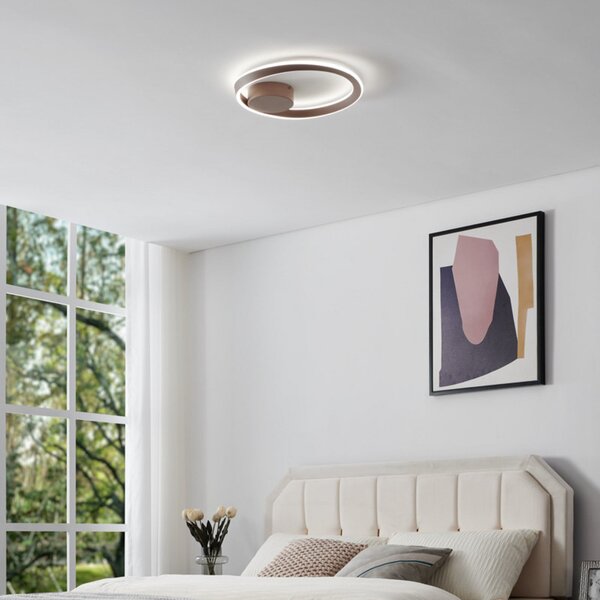 EGLO CAMEROTA LED stropna svjetiljka, bronca, Ø 41 cm, daljinski upravljač, prigušiva, Bronca / stari mesing, Dnevni boravak/blagovaonica, Aluminij