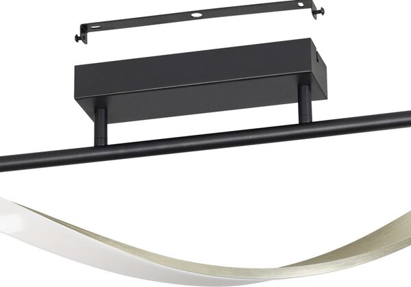 EGLO CONAPRATO LED stropna svjetiljka, crna/mesing, 115 cm, CCT, Crno, Dnevni boravak/blagovaonica, Metal