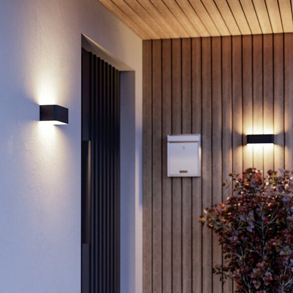 EGLO connect SANIA-Z pametna vanjska zidna LED svjetiljka, crna, IP55, prigušiva, Crno, Aluminij