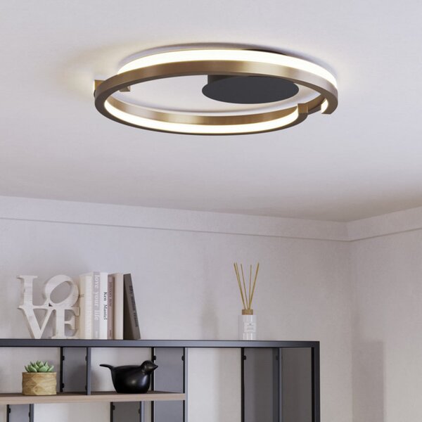 EGLO MEZZOMONTE LED stropna svjetiljka, bronca, Ø 48 cm, CCT, prigušiva, Bronca / stari mesing, Dnevni boravak/blagovaonica, Aluminij
