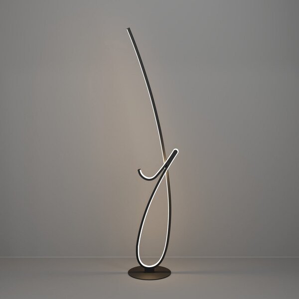 EGLO CARDONCITO LED podna lampa, crna, visina 130 cm, CCT, Crno, Dnevni boravak/blagovaonica, Metal