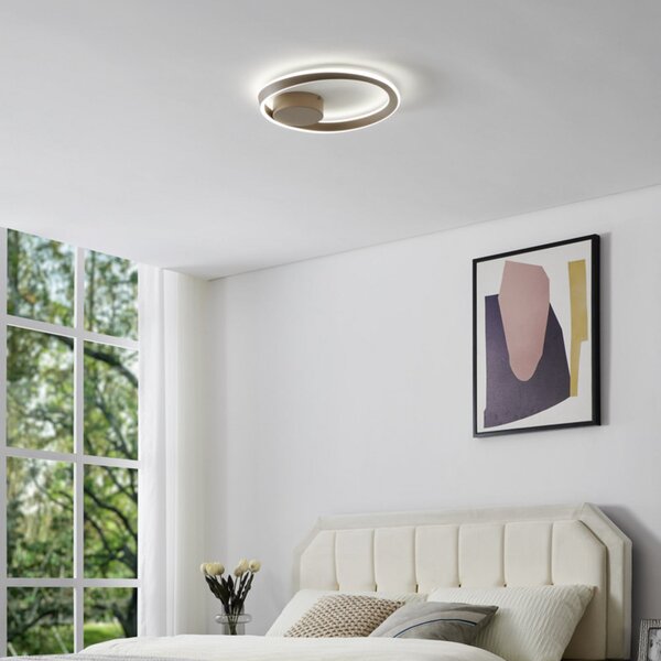 EGLO CAMEROTA LED stropna svjetiljka, bež, Ø 41 cm, daljinski upravljač, prigušiva, Bež, Dnevni boravak/blagovaonica, Aluminij
