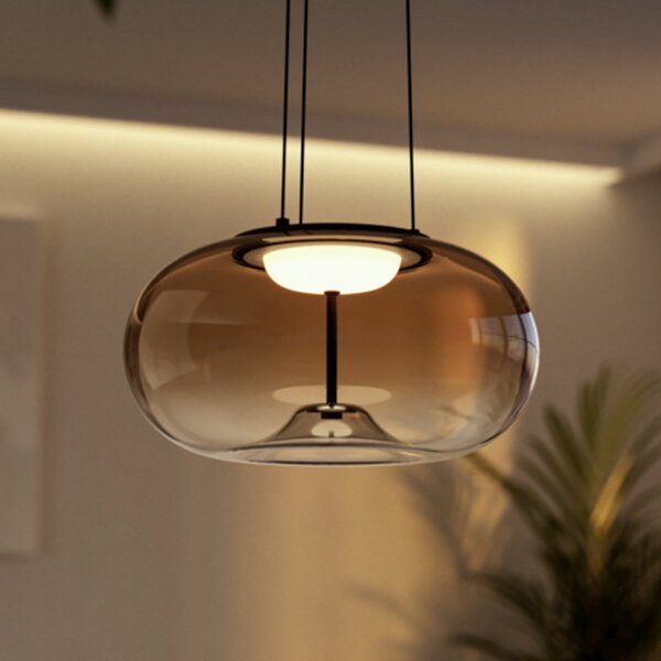 EGLO OPTICA 1 LED viseća svjetiljka, bronca/smeđa, Ø 38 cm, CCT, Smeđa / hrđa, Dnevni boravak/blagovaonica, Metal