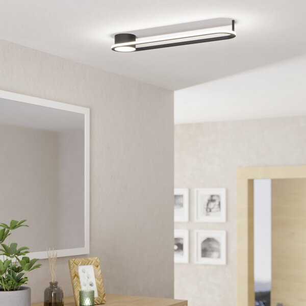 EGLO COLLECORVINO LED stropna svjetiljka, crna, duljina 50 cm, CCT, Crno, Dnevni boravak/blagovaonica, Metal
