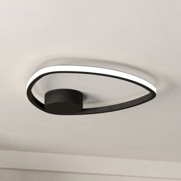 EGLO MOSCHELLA LED stropna svjetiljka, crna, Ø 38 cm, CCT, Crno, Dnevni boravak/blagovaonica, Metal