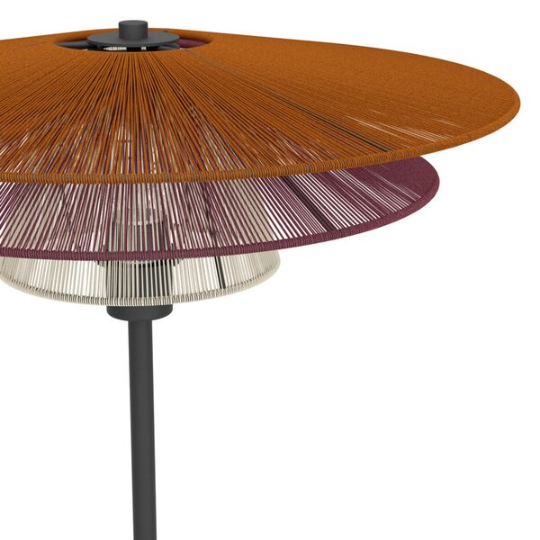 EGLO Podna lampa PIGNONA, crvena/narančasta/bijela, visina 161 cm, tkanina, Višebojno, Dnevni boravak/blagovaonica, Tkanina / tekstil