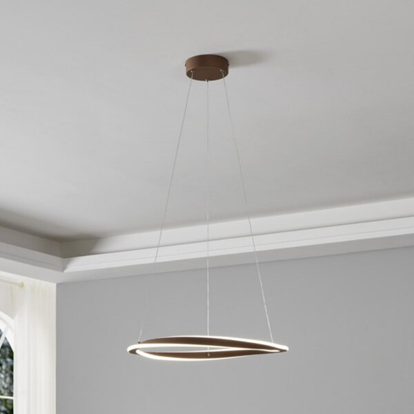 EGLO CAMEROTA LED viseća svjetiljka, bronca, Ø 55 cm, daljinski upravljač, prigušiva, Bronca / stari mesing, Dnevni boravak/blagovaonica, Aluminij