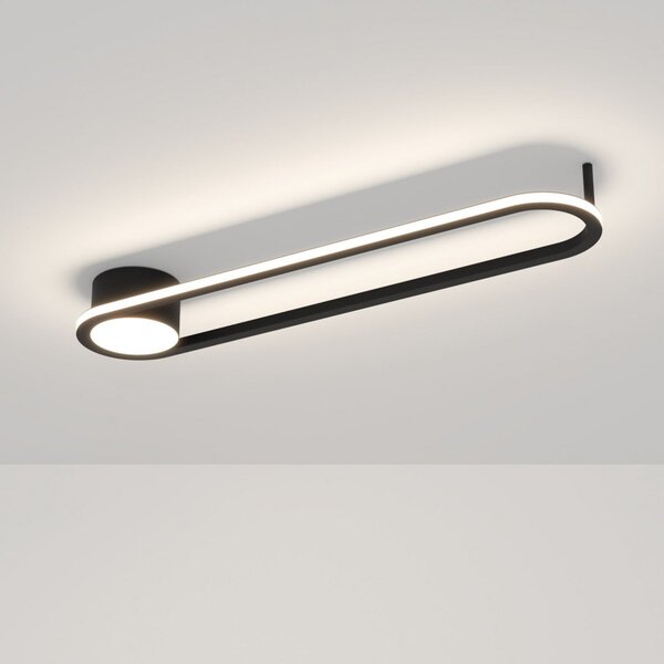 EGLO COLLECORVINO LED stropna svjetiljka, crna, duljina 50 cm, CCT, Crno, Dnevni boravak/blagovaonica, Metal