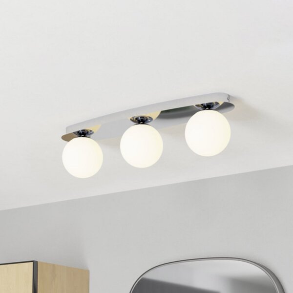 EGLO Stropna svjetiljka CASTROVIDO, krom, 58 cm, 3 svjetla, IP44, G9 LED, Krom, Dnevni boravak/blagovaonica, Staklo, Metak