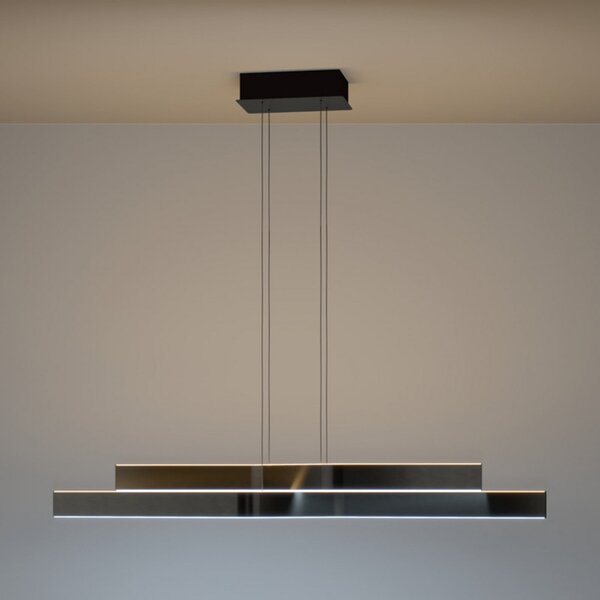EGLO PLAYITAS LED viseća svjetiljka, crna, 120 cm, 2 svjetla, CCT, prigušiva, Crno, Dnevni boravak/blagovaonica, Aluminij