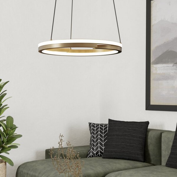 EGLO MEZZOMONTE LED viseća svjetiljka, bronca, Ø 48 cm, CCT, prigušiva, Bronca / stari mesing, Dnevni boravak/blagovaonica, Aluminij