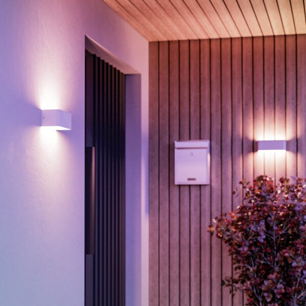EGLO connect SANIA-Z pametna vanjska zidna LED svjetiljka, bijela, IP55, prigušiva, Bijela, Aluminij
