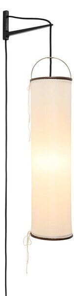 GUBI Silk Lantern zidna svjetiljka, bijela/crna, s utikačem, E27, Bež, Dnevni boravak/blagovaonica, Tkanina / tekstil