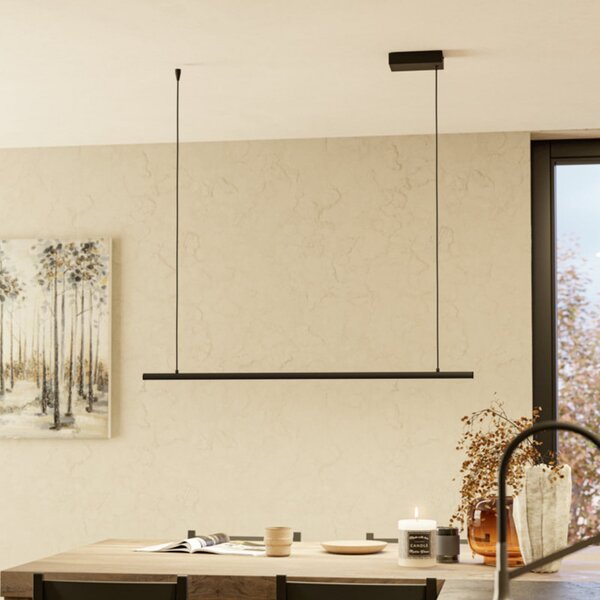 EGLO connect pametna LED viseća svjetiljka FLATRON-Z, 101 cm, crna, prigušiva, Crno, Dnevni boravak/blagovaonica, Aluminij